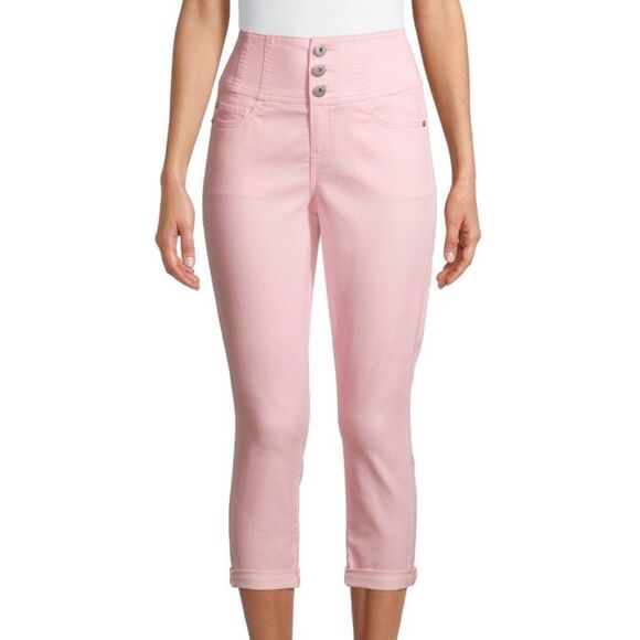 No Boundaries. Like new!! pink high waisted cropped jeans, size juniors,  9 - Picture 3 of 13
